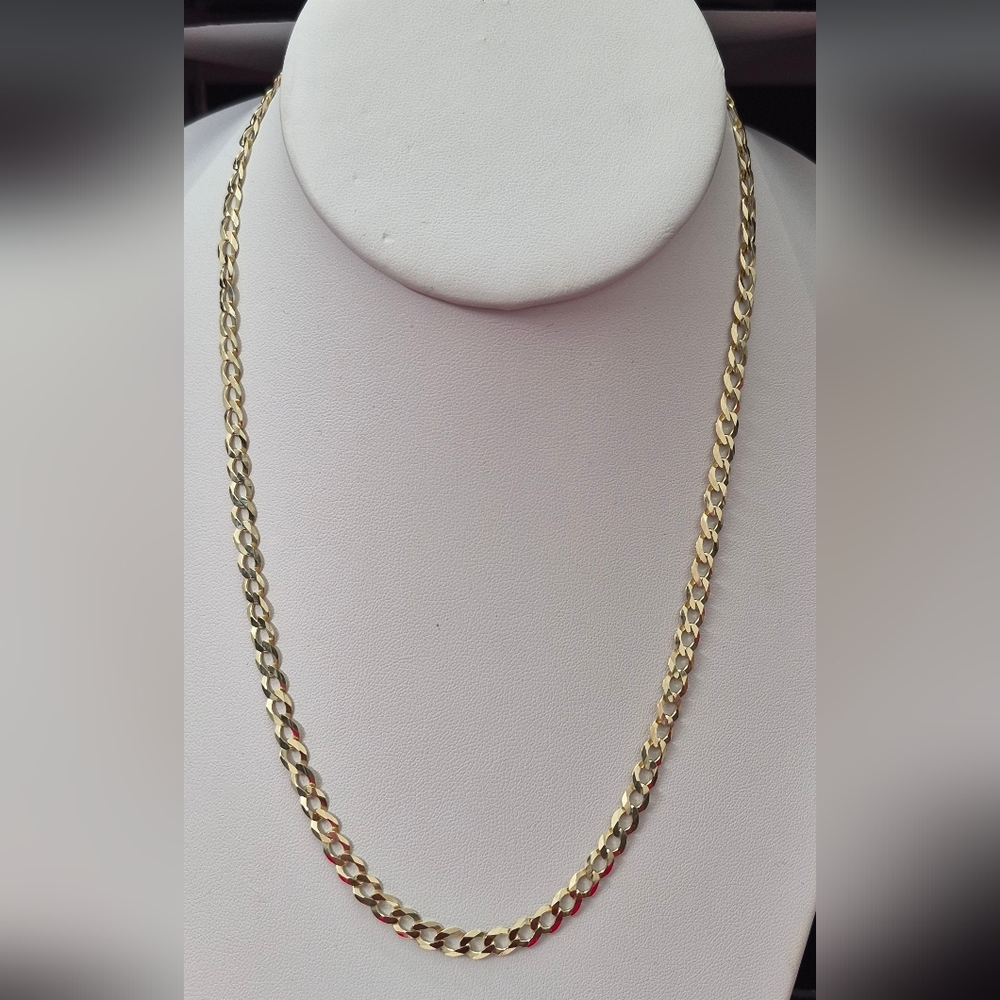 10kt Gold Curb Design Solid Chain